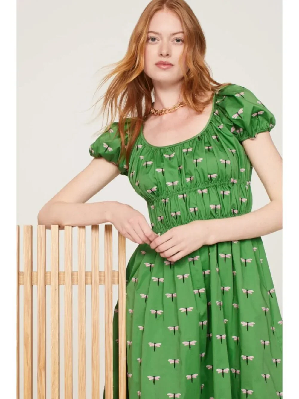 Kate Spade Dragonfly Riviera Midi Dress in Green